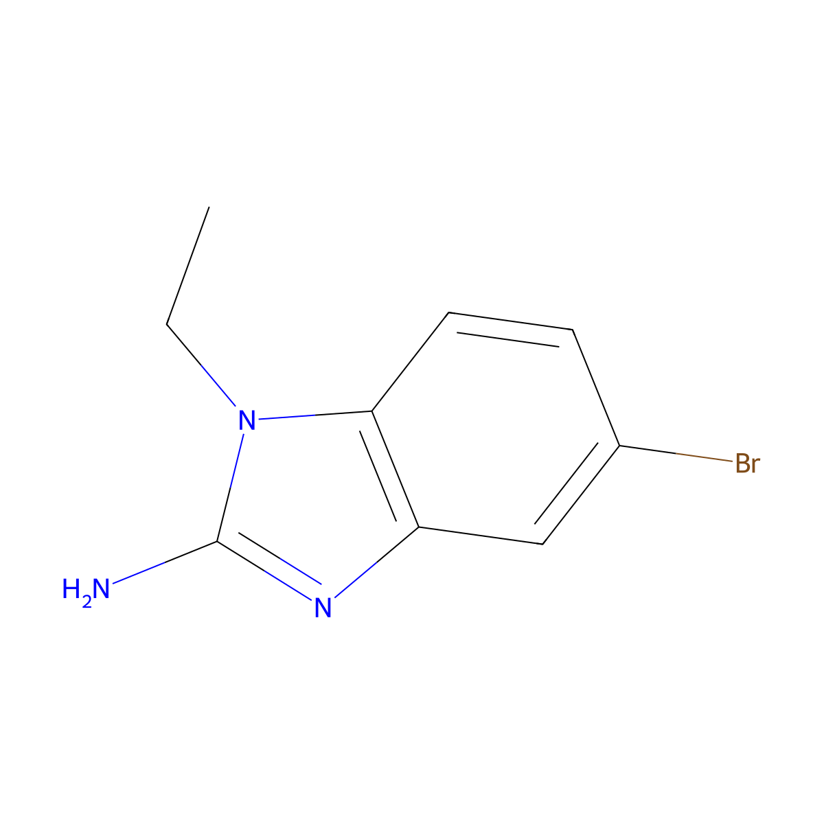 5-bromo-1-ethyl-1H-1,3-benzodiazol-2-amine molecular structure, CAS 24786-56-9