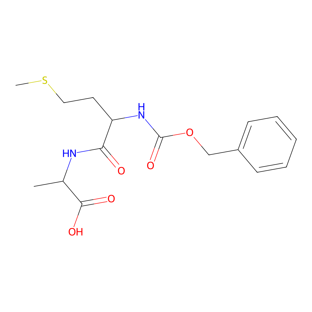 2-[[4-Methylsulfanyl-2-(phenylmethoxycarbonylamino)butanoyl]amino]propanoic acid molecular structure, CAS 24787-85-7