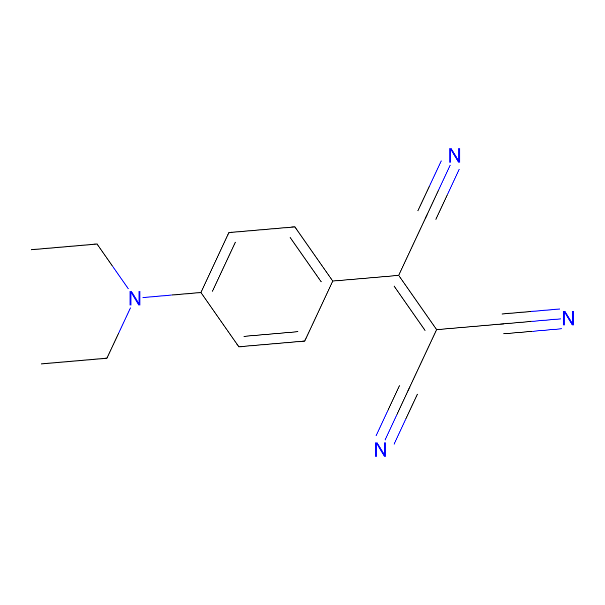 1,1,2-Ethenetricarbonitrile, 2-(4-(diethylamino)phenyl)- molecular structure, CAS 24789-99-9
