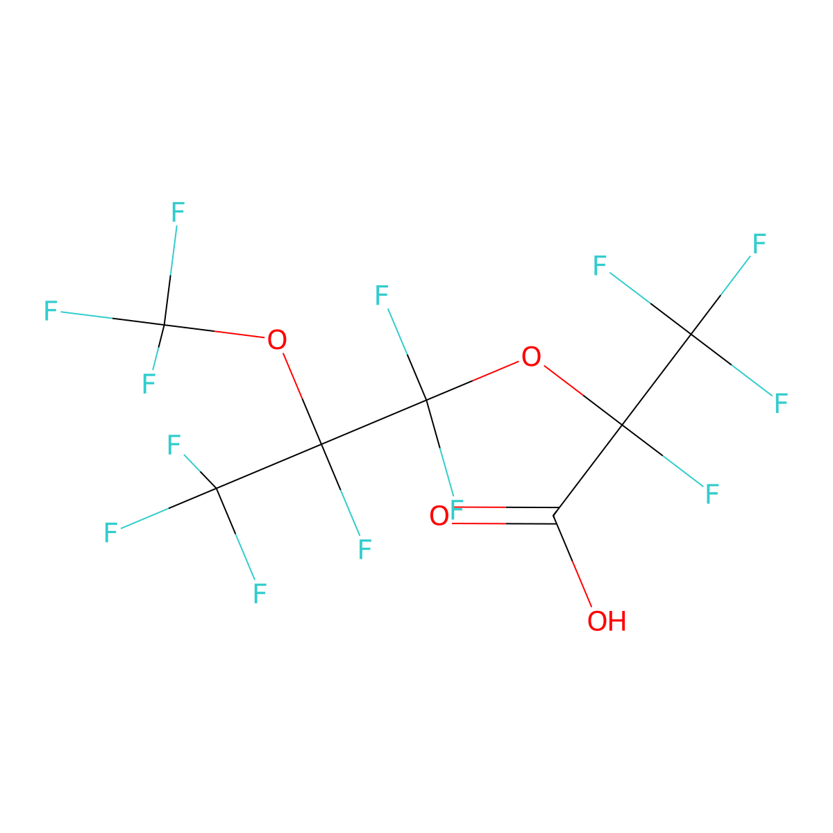 2,3,3,3-Tetrafluoro-2-[1,1,2,3,3,3-hexafluoro-2-(trifluoromethoxy)propoxy]propanoic acid molecular structure, CAS 2479-73-4