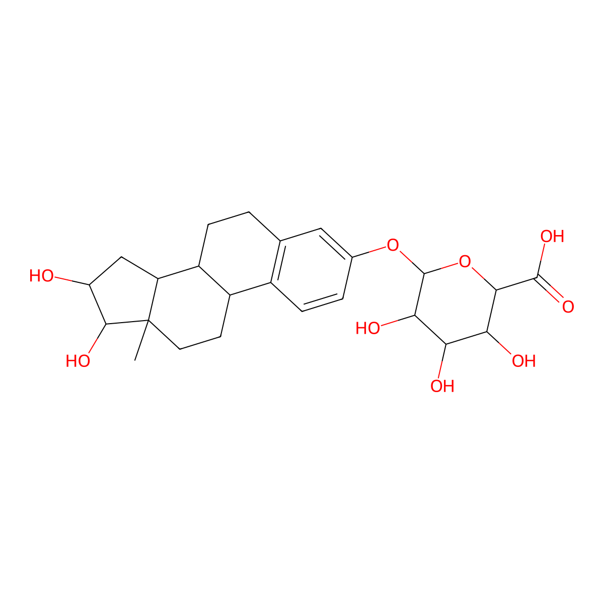 Estriol 3-glucuronide molecular structure, CAS 2479-91-6