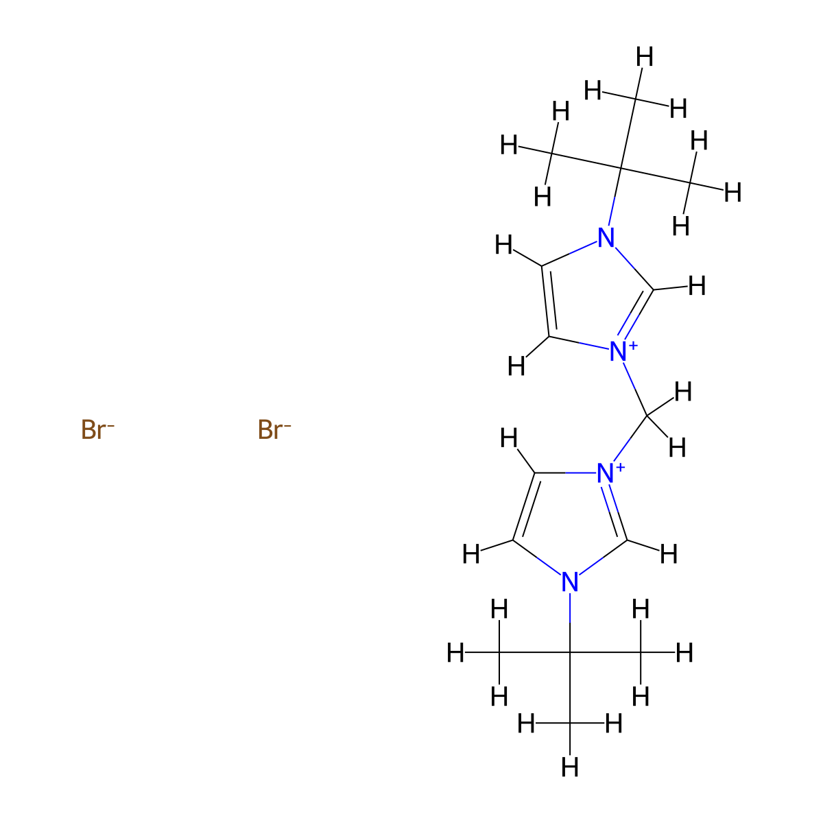 3,3'-Methylenebis(1-tert-butyl-3-imidazolium Bromide) molecular structure, CAS 247902-48-3