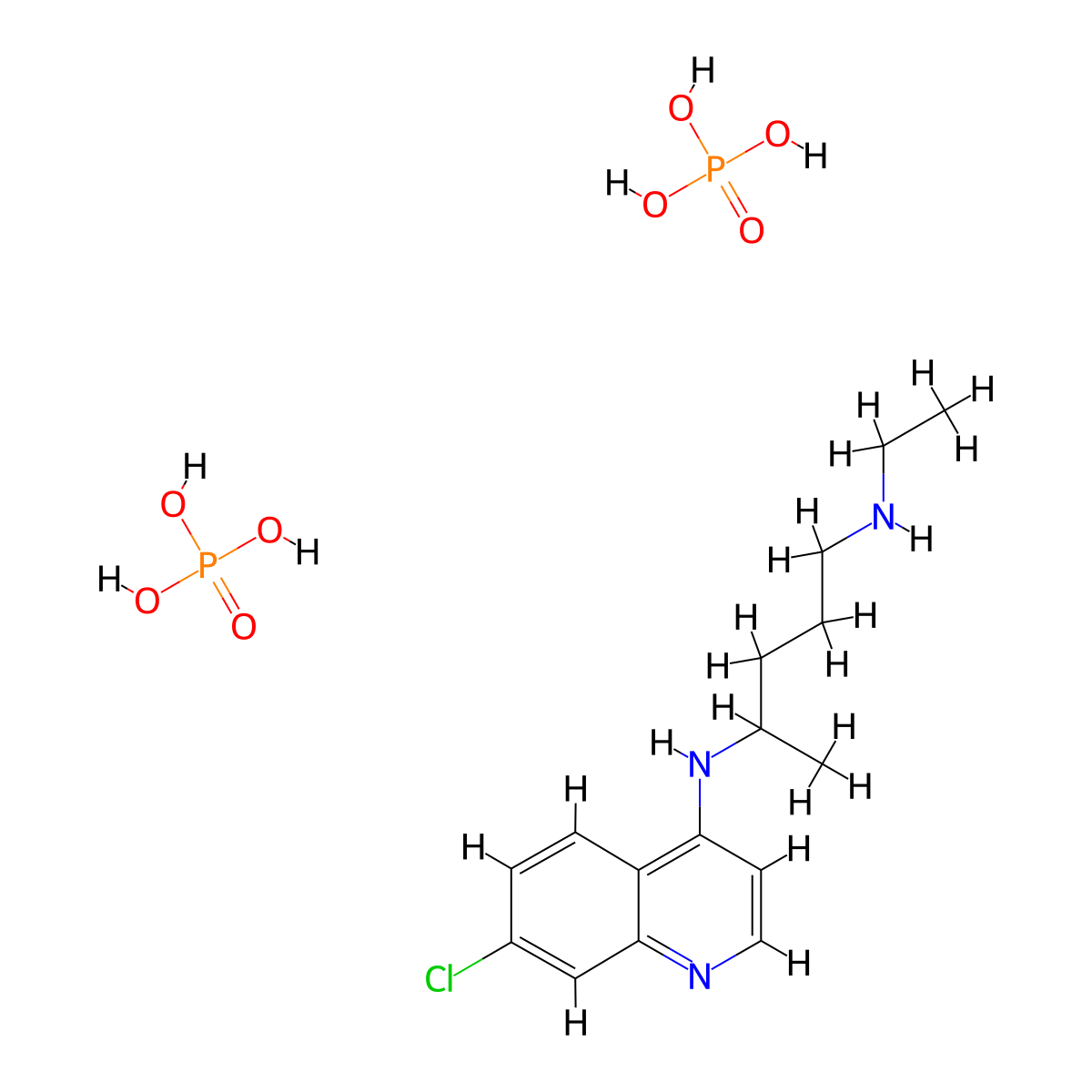 Desethyl chloroquine diphosphate molecular structure, CAS 247912-76-1