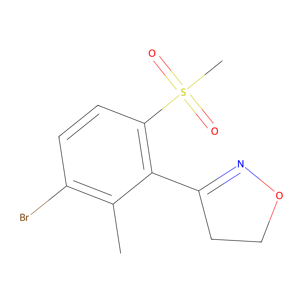 3-(3-Bromo-2-methyl-6-(methylsulfonyl)phenyl)-4,5-dihydroisoxazole molecular structure, CAS 247922-29-8