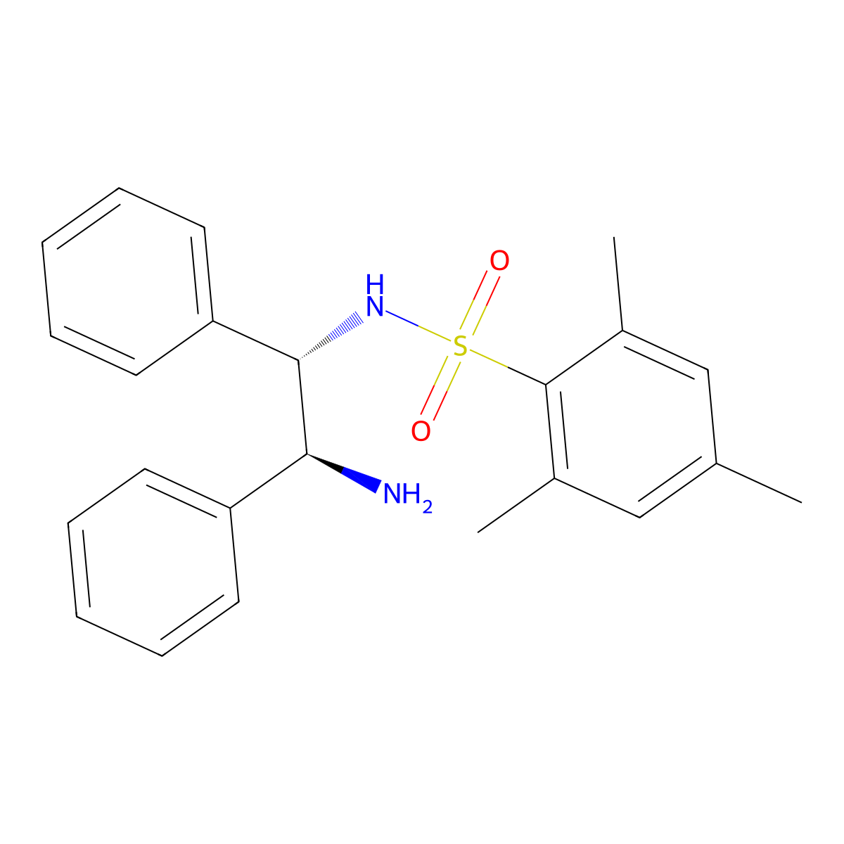 N-((1S,2S)-2-Amino-1,2-diphenylethyl)-2,4,6-trimethylbenzenesulfonamide molecular structure, CAS 247923-40-6