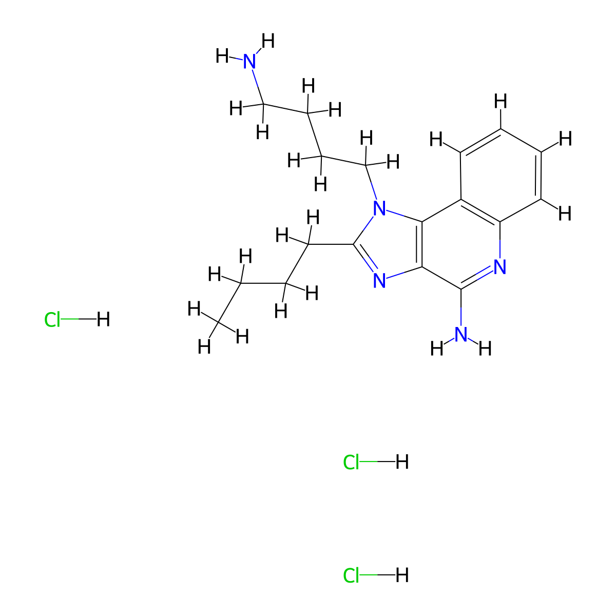 1-(4-Aminobutyl)-2-butyl-1H-imidazo[4,5-c]quinolin-4-amine Trihydrochloride molecular structure, CAS 2479276-17-8