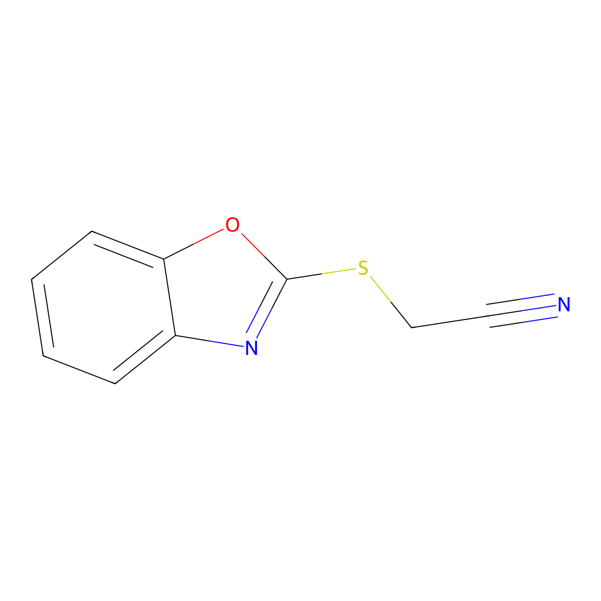2-(1,3-Benzoxazol-2-ylsulfanyl)acetonitrile molecular structure, CAS 24793-00-8