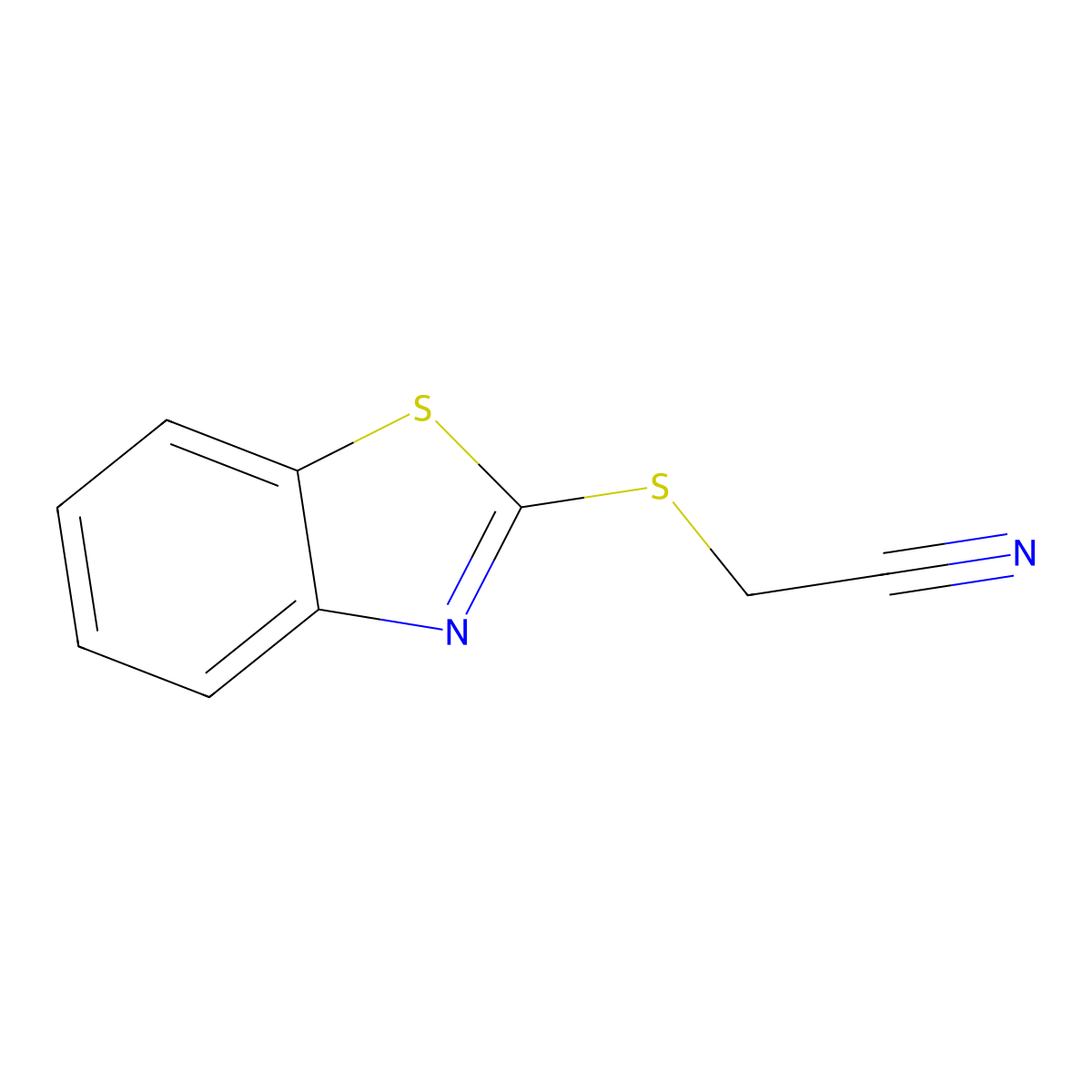 2-(2-Benzothiazolylthio)acetonitrile molecular structure, CAS 24793-01-9
