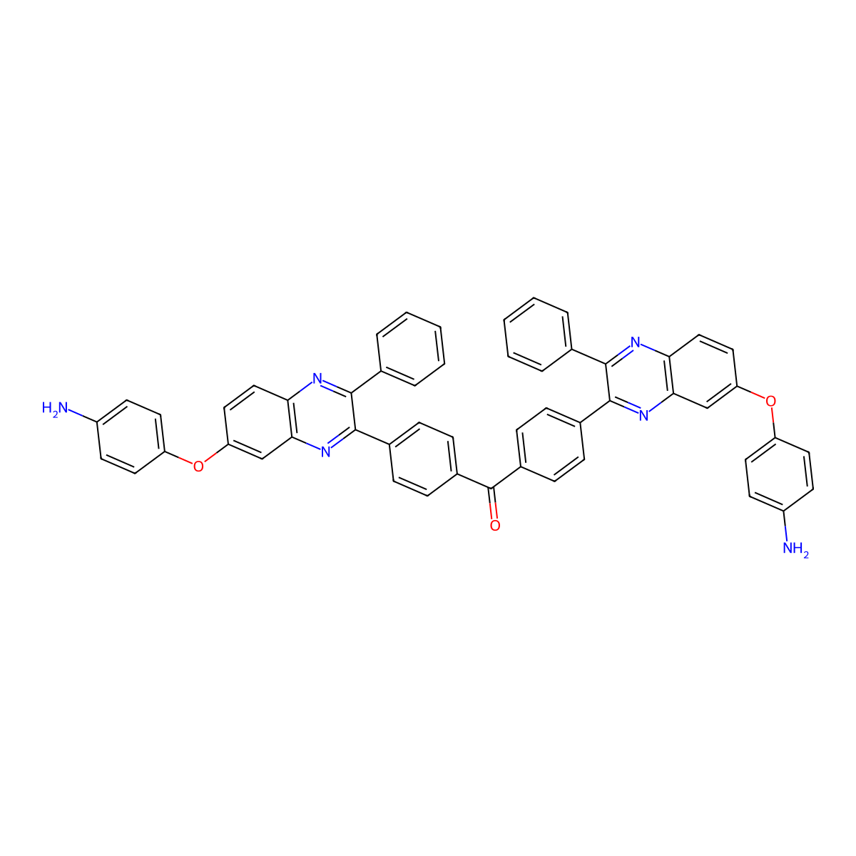 Bis{4-[7-(4-aminophenoxy)-3-phenylquinoxalin-2-yl]phenyl}methanone molecular structure, CAS 247939-94-2