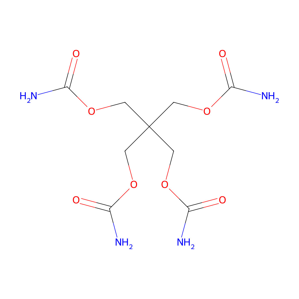 1,3-Propanediol, 2,2-bis(((aminocarbonyl)oxy)methyl)-, 1,3-dicarbamate molecular structure, CAS 24794-44-3