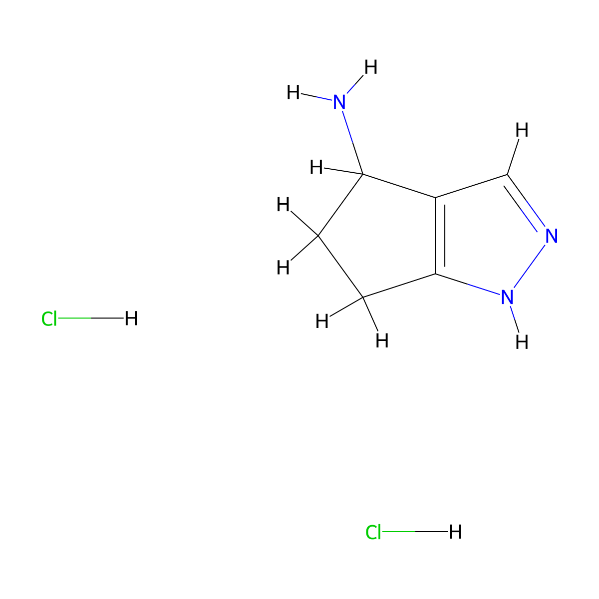 1H,4H,5H,6H-cyclopenta[c]pyrazol-4-aminedihydrochloride molecular structure, CAS 2479428-77-6