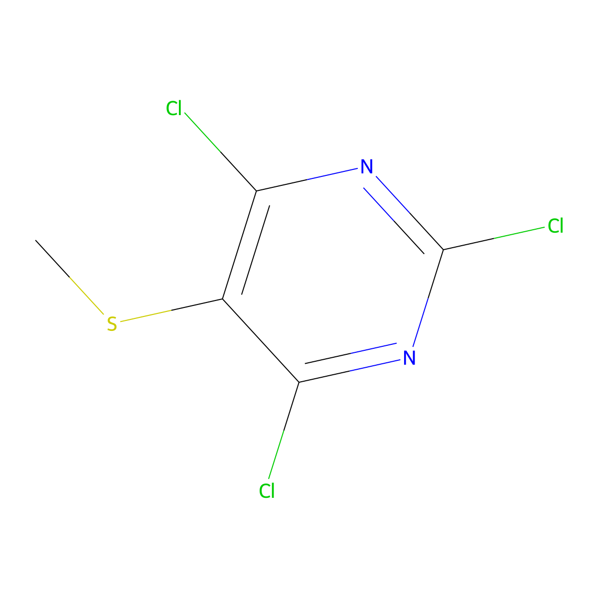 2,4,6-Trichloro-5-methylsulfanyl-pyrimidine molecular structure, CAS 24795-76-4