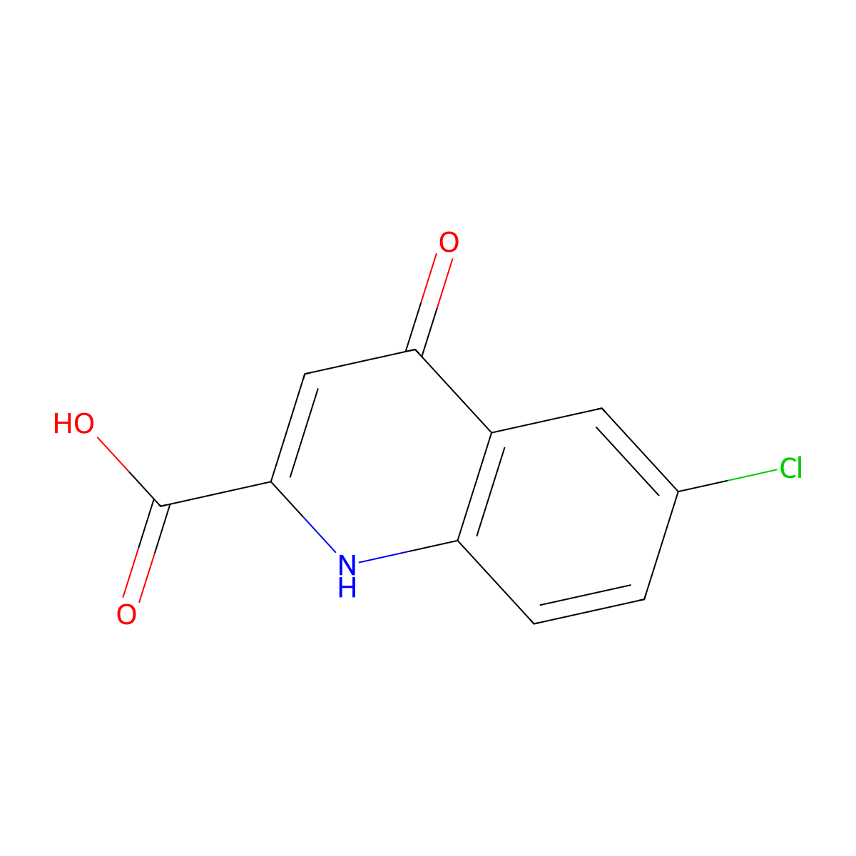 6-Chloro-4-oxo-1,4-dihydroquinoline-2-carboxylic acid molecular structure, CAS 24796-59-6