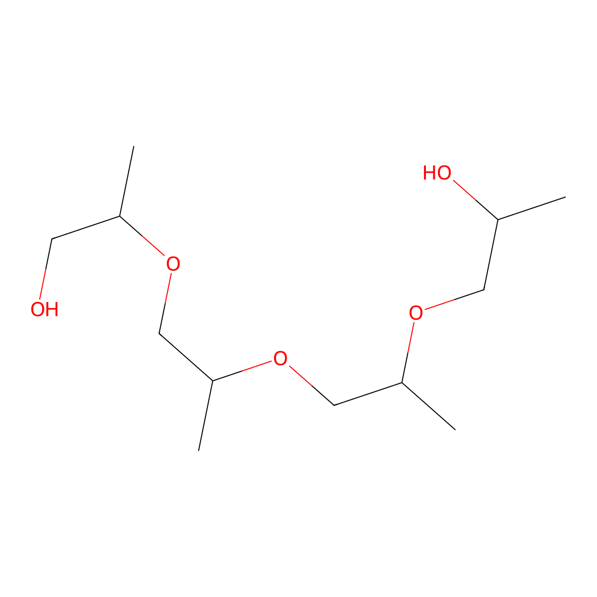 Tetrapropylene glycol molecular structure, CAS 24800-25-7