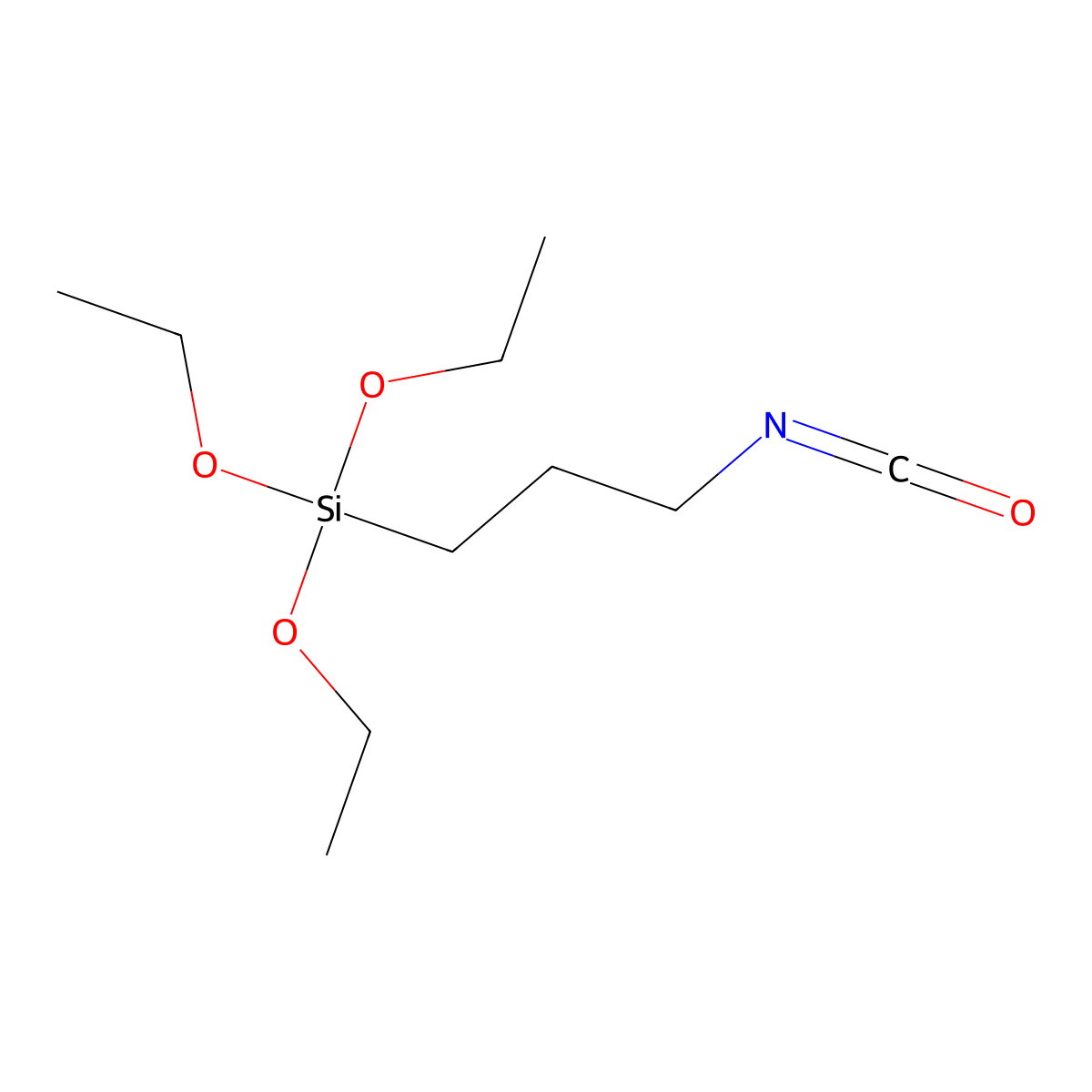 Triethoxy(3-isocyanatopropyl)silane molecular structure, CAS 24801-88-5