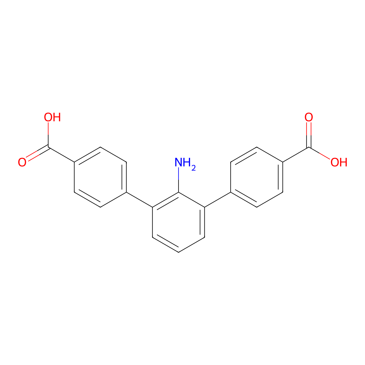 2'-Amino-[1,1':3',1''-terphenyl]-4,4''-dicarboxylic acid molecular structure, CAS 2480282-83-3