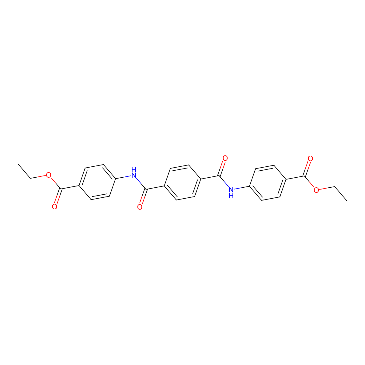 Diethyl 4,4'-[1,4-phenylenebis(carbonylimino)]dibenzoate molecular structure, CAS 24806-39-1
