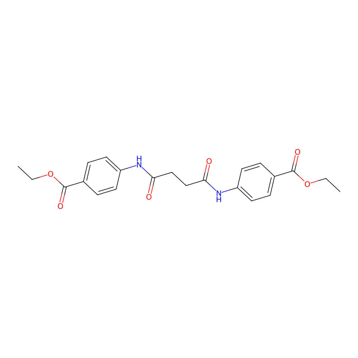 Ethyl 4-[[4-(4-ethoxycarbonylanilino)-4-oxobutanoyl]amino]benzoate molecular structure, CAS 24806-41-5