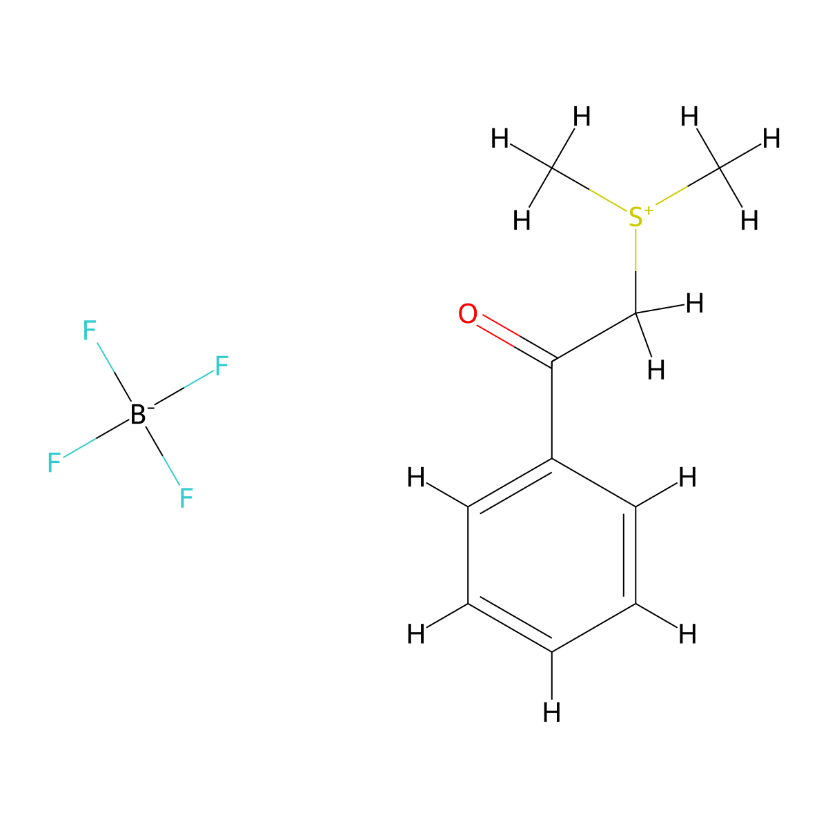 Dimethylphenacylsulfonium Tetrafluoroborate molecular structure, CAS 24806-57-3