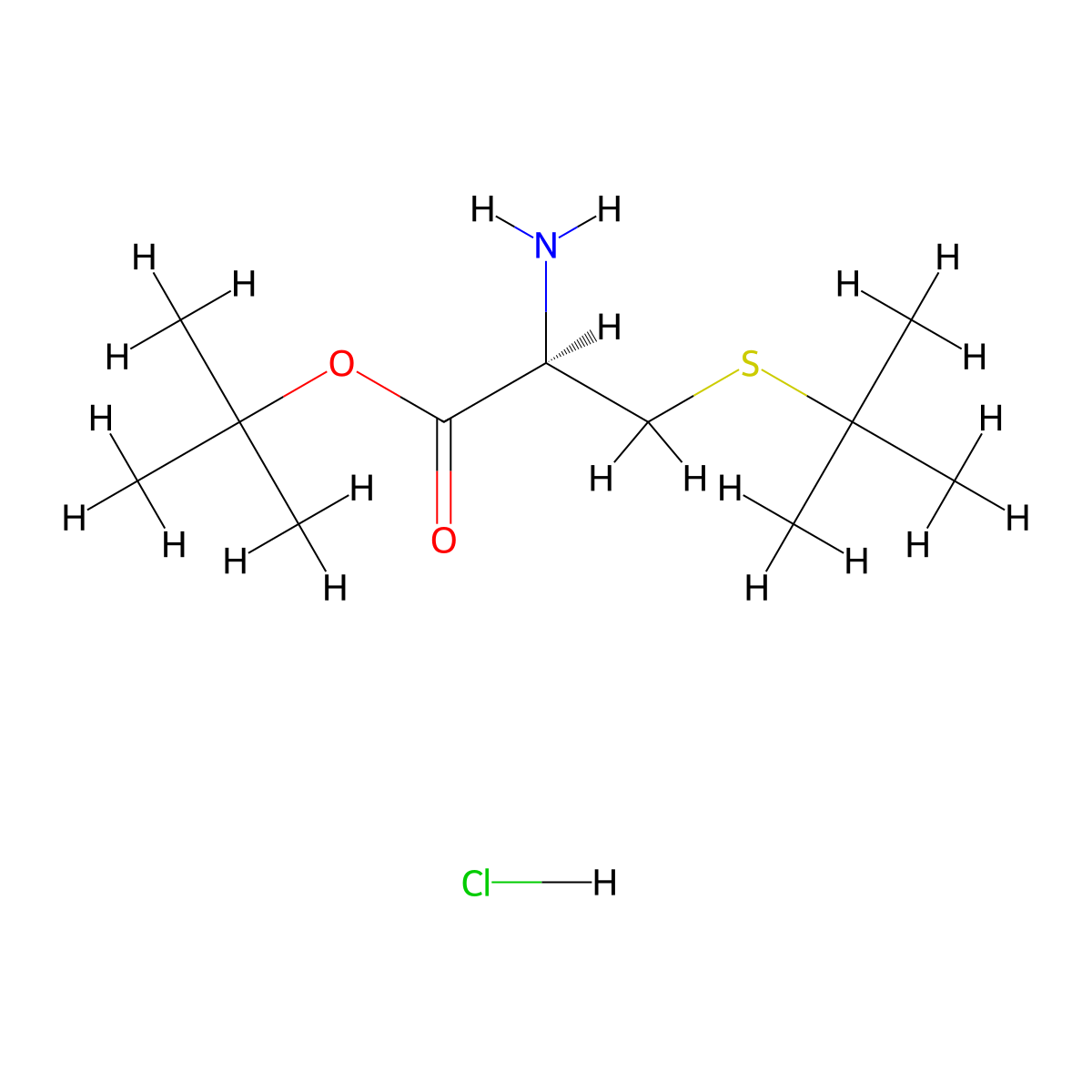 L-Cysteine, S-(1,1-dimethylethyl)-, 1,1-dimethylethyl ester, hydrochloride molecular structure, CAS 2481-11-0