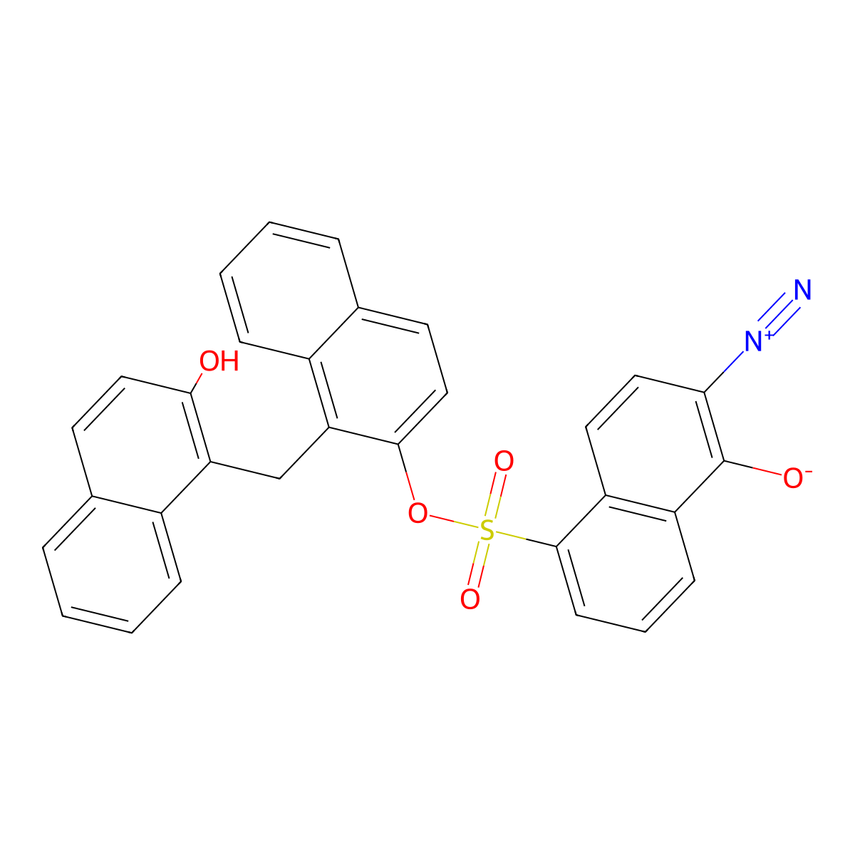 1-((2-Hydroxynaphthyl)methyl)-2-naphthyl 6-diazo-5,6-dihydro-5-oxonaphthalene-1-sulphonate molecular structure, CAS 2481-91-6