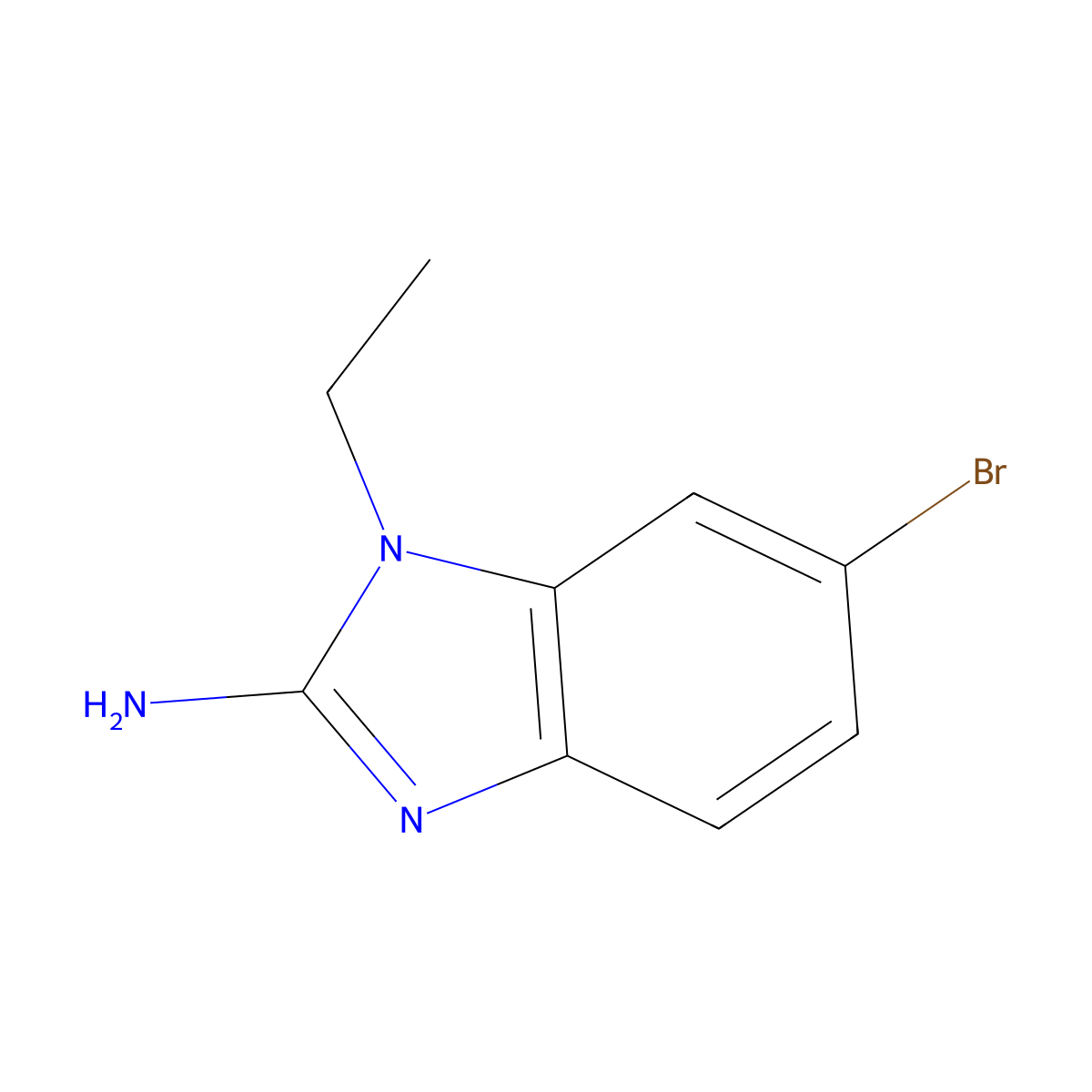 6-bromo-1-ethyl-1H-1,3-benzodiazol-2-amine molecular structure, CAS 24810-29-5