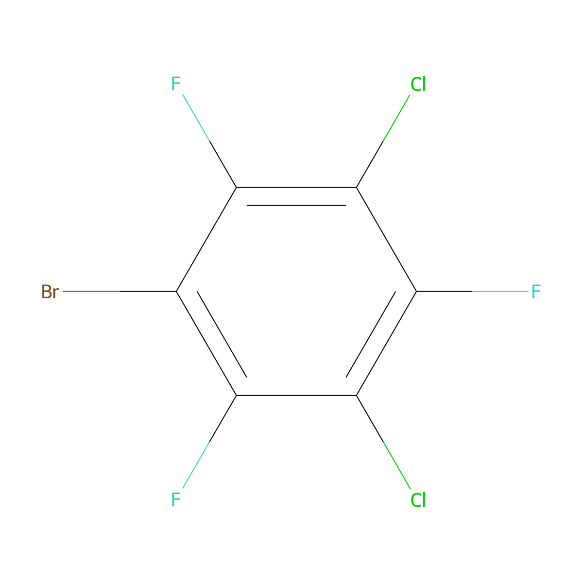 1-Bromo-3,5-dichloro-2,4,6-trifluorobenzene molecular structure, CAS 24812-13-3