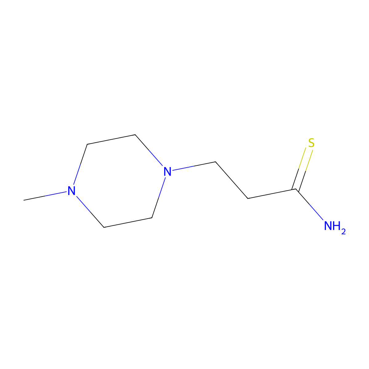 3-(4-Methylpiperazin-1-yl)propanethioamide molecular structure, CAS 24812-55-3