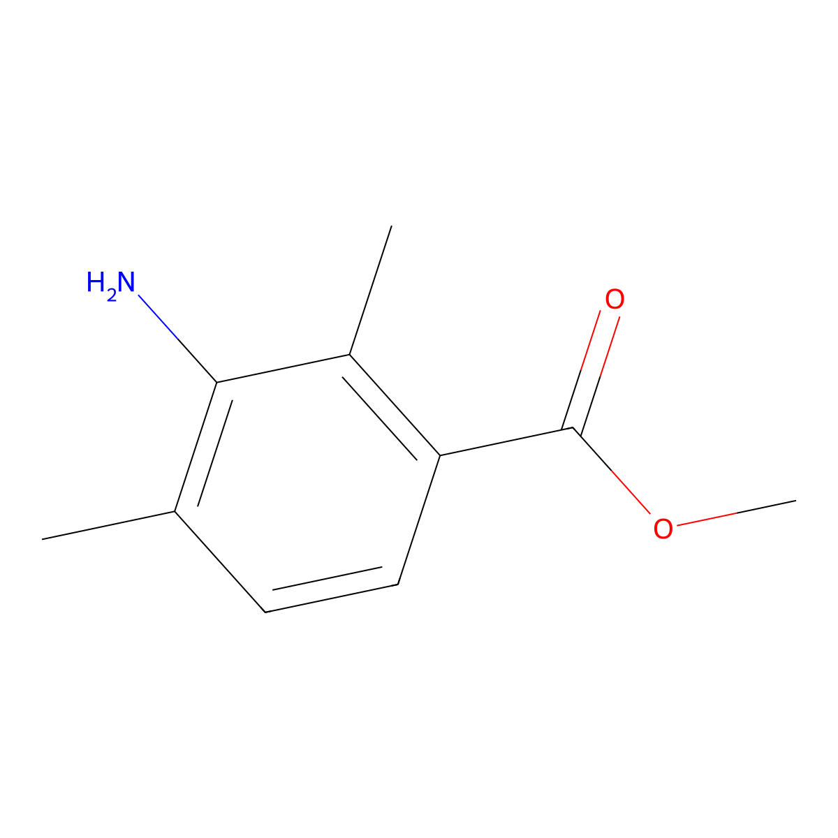 Methyl 3-amino-2,4-dimethylbenzoate molecular structure, CAS 24812-89-3