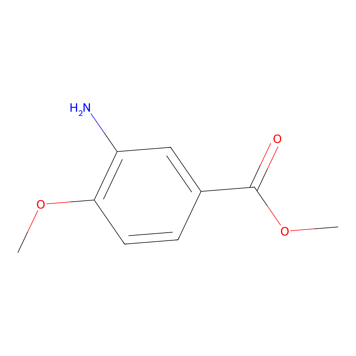 Methyl 3-Amino-4-methoxybenzoate molecular structure, CAS 24812-90-6