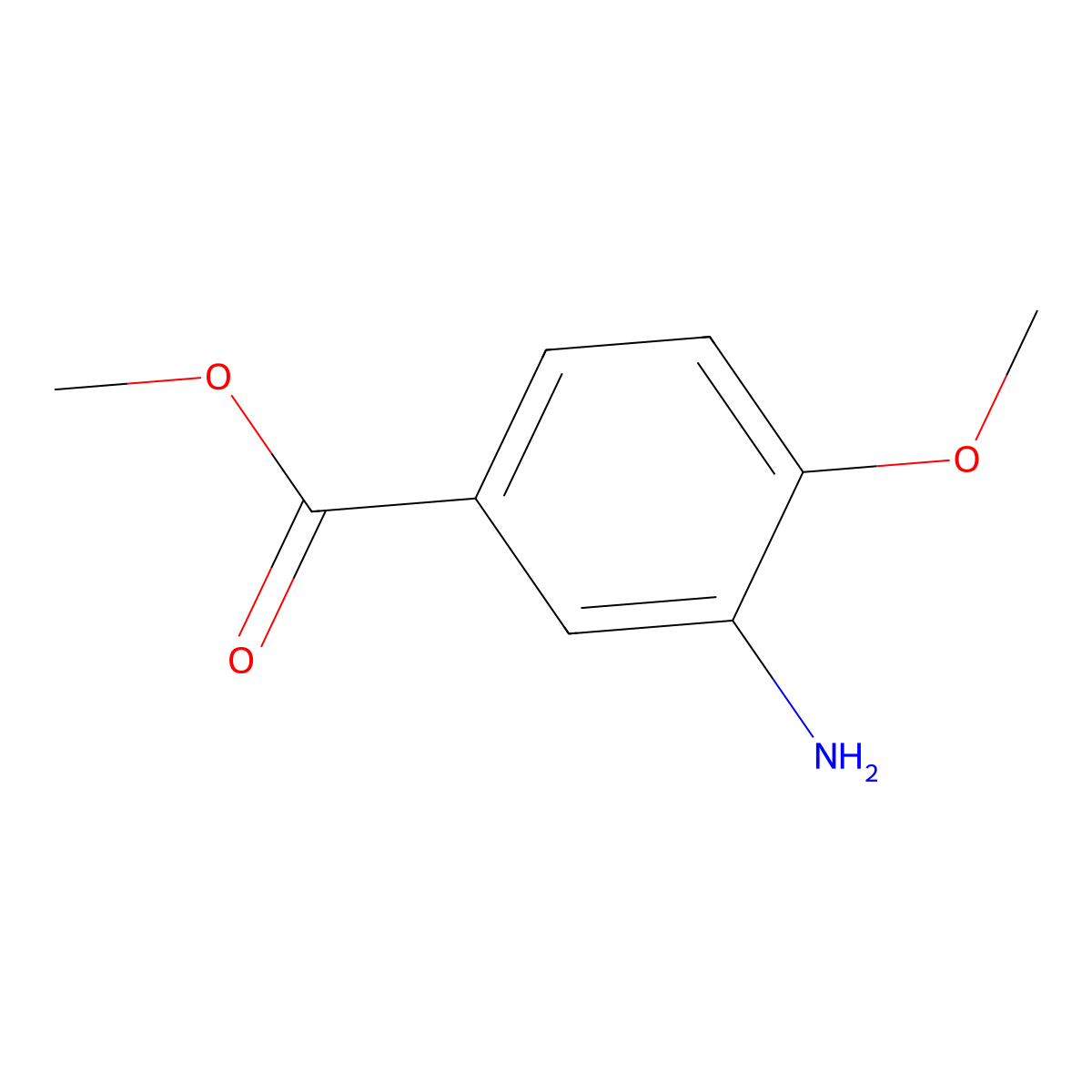 Methyl 3-Amino-4-methoxybenzoate molecular structure, CAS 24812-90-6