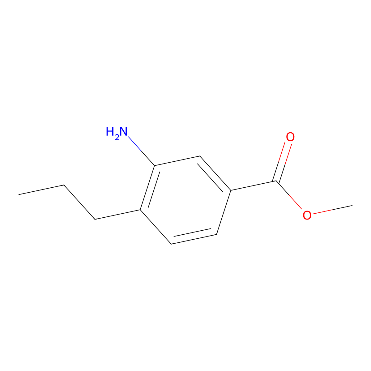 Methyl 3-amino-4-propylbenzoate molecular structure, CAS 24812-92-8