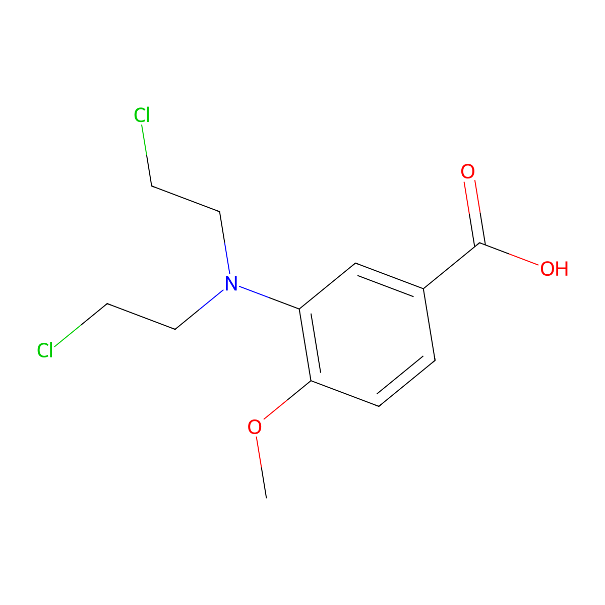p-Anisic acid, 3-(bis(2-chloroethyl)amino)- molecular structure, CAS 24812-96-2