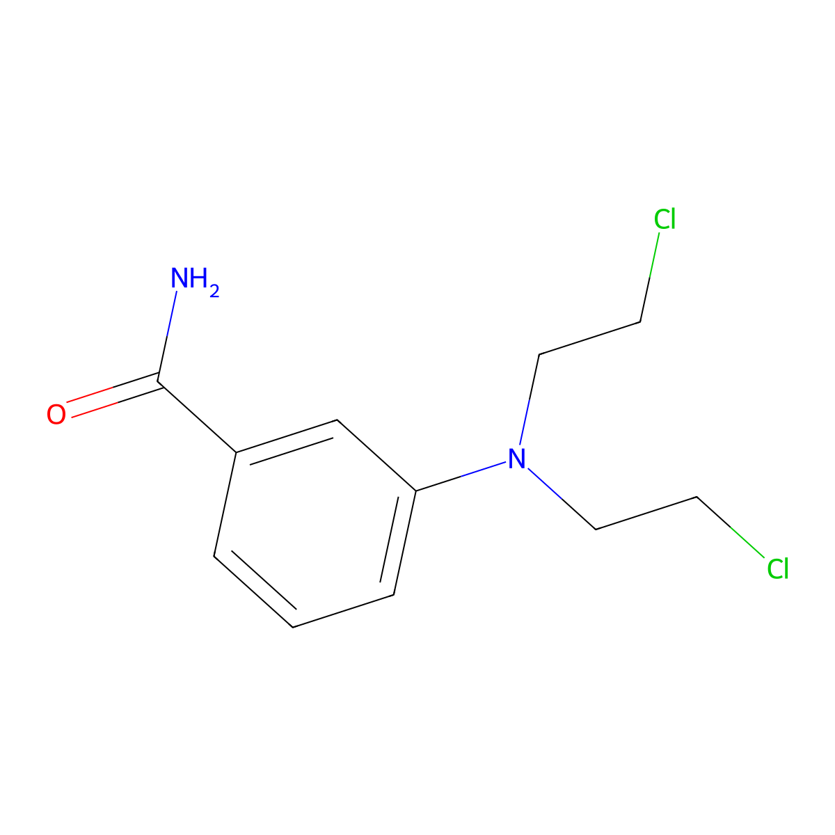 Benzamide, m-(bis(2-chloroethyl)amino)- molecular structure, CAS 24813-07-8