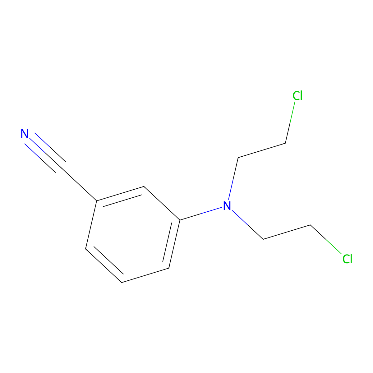 3-(Bis(2-chloroethyl)amino)benzonitrile molecular structure, CAS 24813-12-5