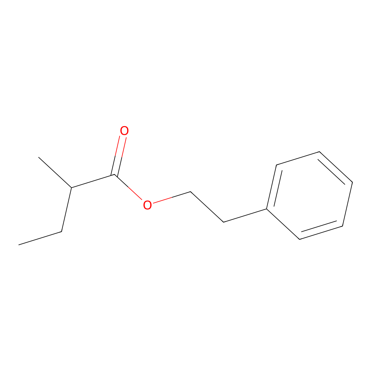 Phenylethyl 2-methylbutyrate molecular structure, CAS 24817-51-4