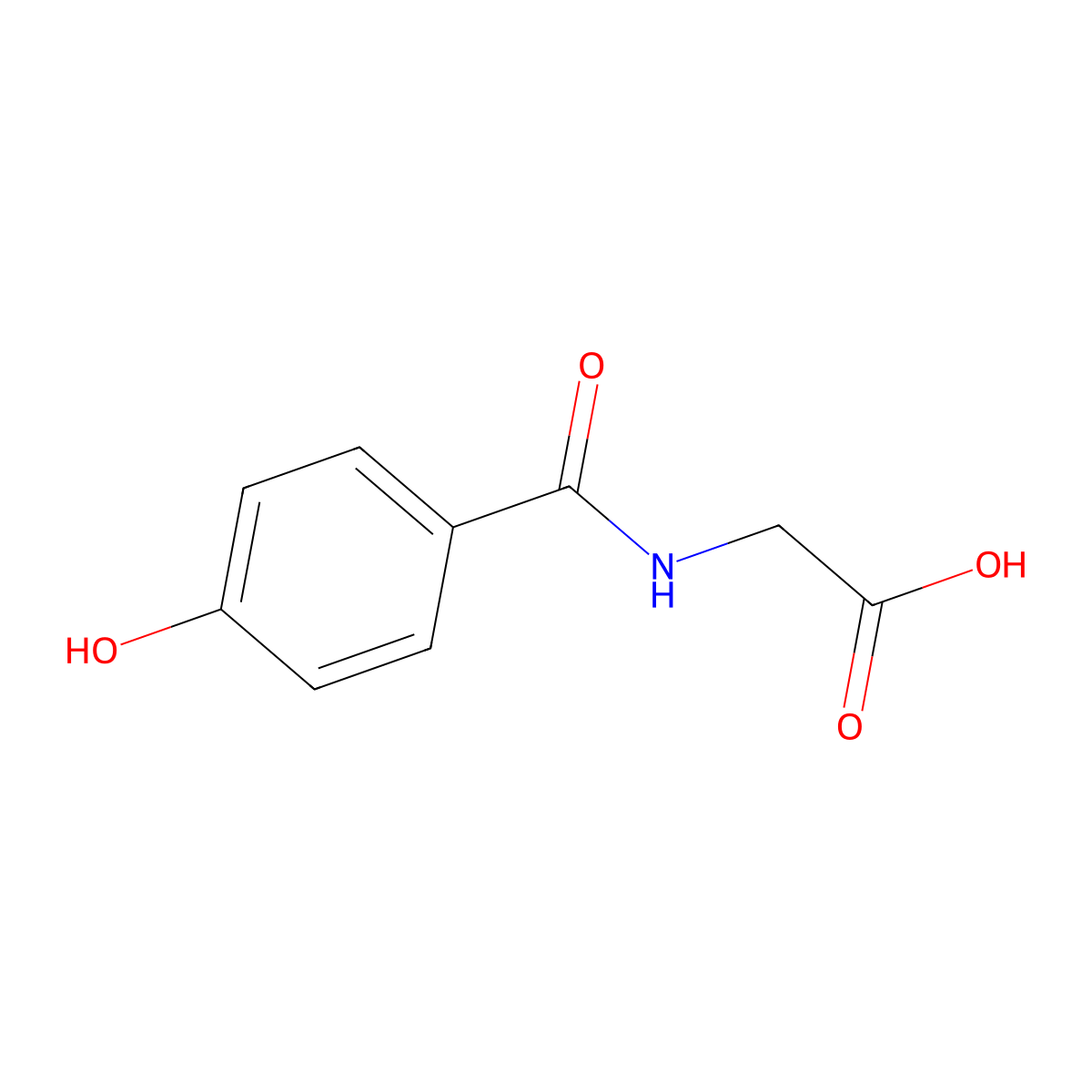 4-Hydroxyhippuric acid molecular structure, CAS 2482-25-9
