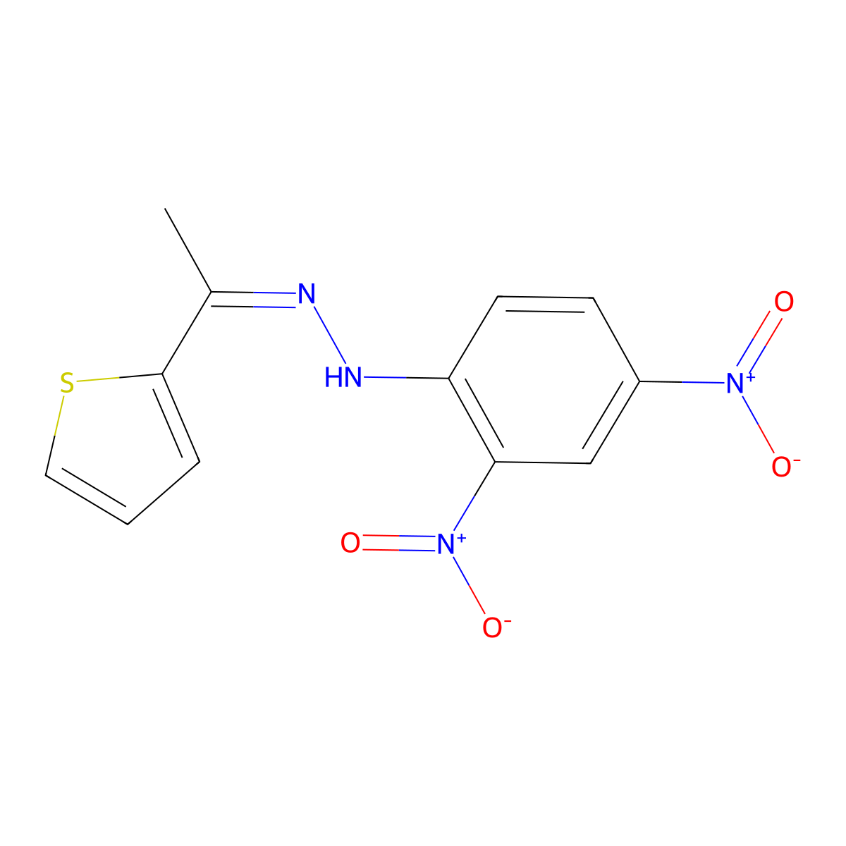 1-(2-Thienyl)ethanone 2-(2,4-dinitrophenyl)hydrazone molecular structure, CAS 24824-59-7