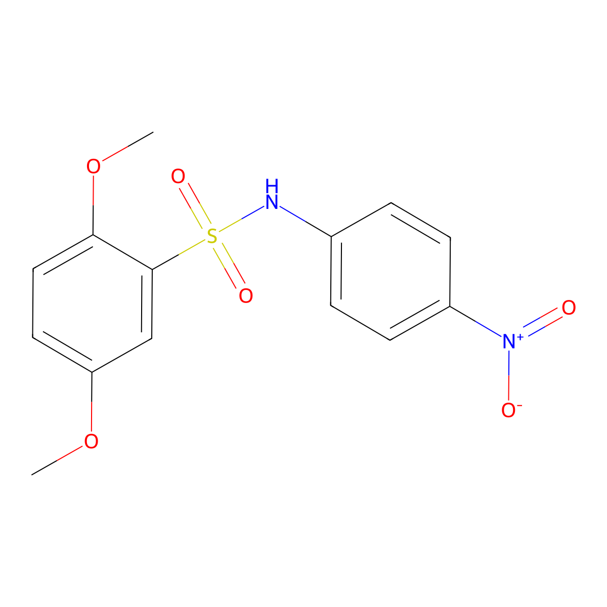 Benzenesulfonamide, 2,5-dimethoxy-N-(4-nitrophenyl)- molecular structure, CAS 248251-63-0