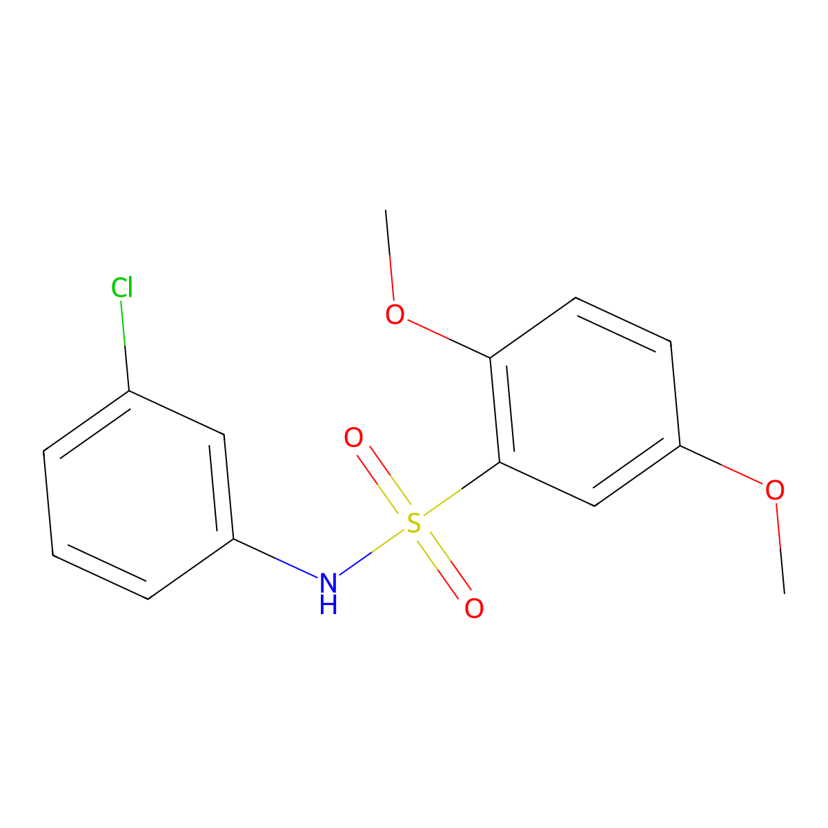 2,5-dimethoxy-N-(3-chlorophenyl)benzenesulfonamide molecular structure, CAS 248251-74-3