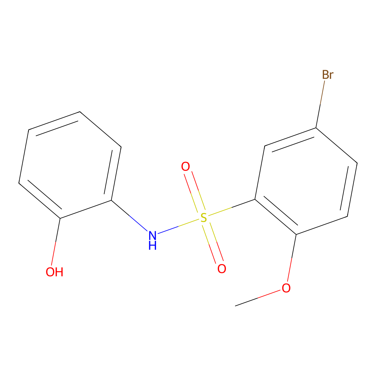 5-bromo-N-(2-hydroxyphenyl)-2-methoxybenzenesulfonamide molecular structure, CAS 248251-77-6