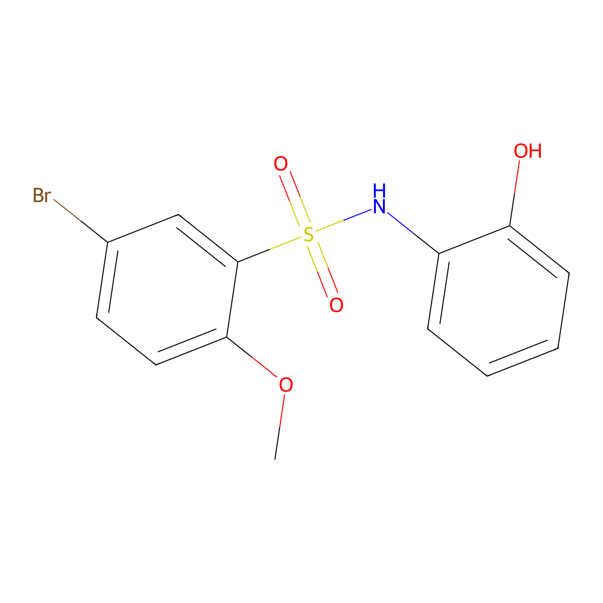 5-bromo-N-(2-hydroxyphenyl)-2-methoxybenzenesulfonamide molecular structure, CAS 248251-77-6