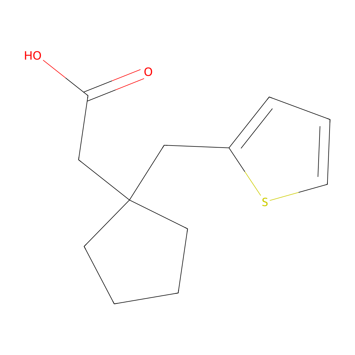 2-(1-(Thiophen-2-ylmethyl)cyclopentyl)acetic acid molecular structure, CAS 248255-04-1