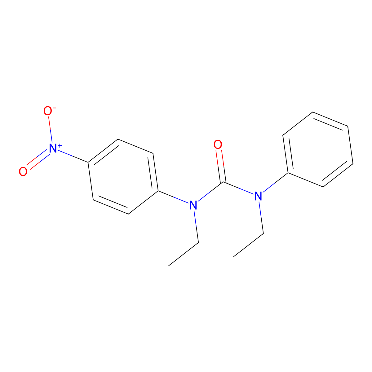 1,3-Diethyl-1-(4-nitrophenyl)-3-phenylurea molecular structure, CAS 24827-78-9