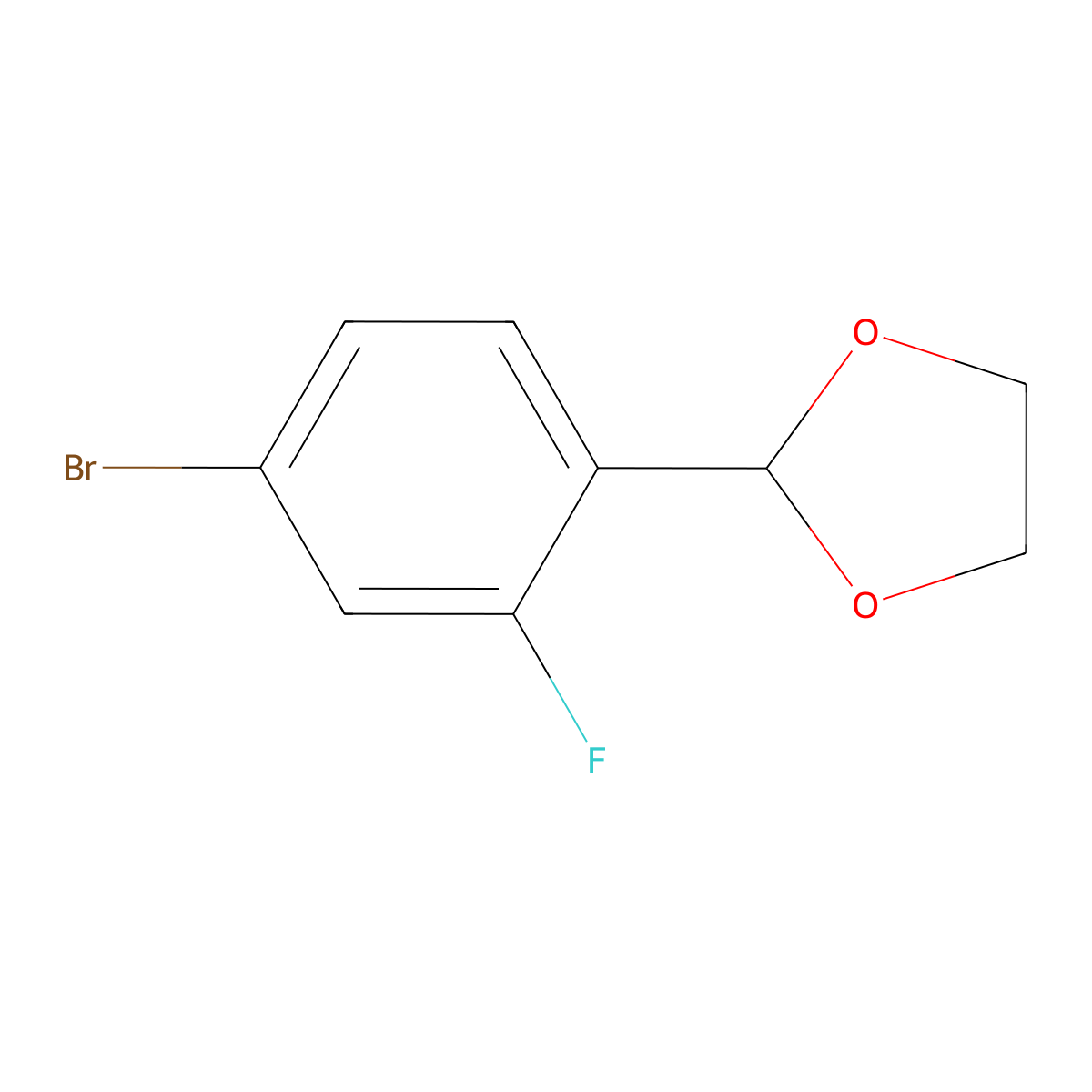 2-(4-Bromo-2-Fluorophenyl)-1,3-Dioxolane molecular structure, CAS 248270-23-7