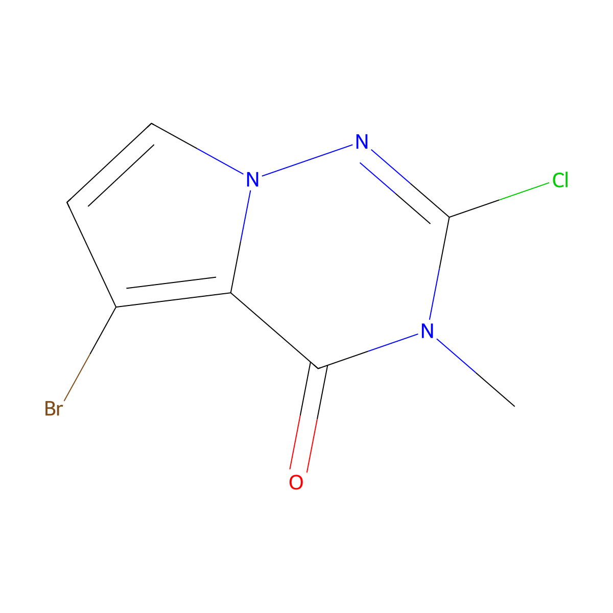 5-Bromo-2-chloro-3-methylpyrrolo[2,1-f][1,2,4]triazin-4(3H)-one molecular structure, CAS 2482719-45-7