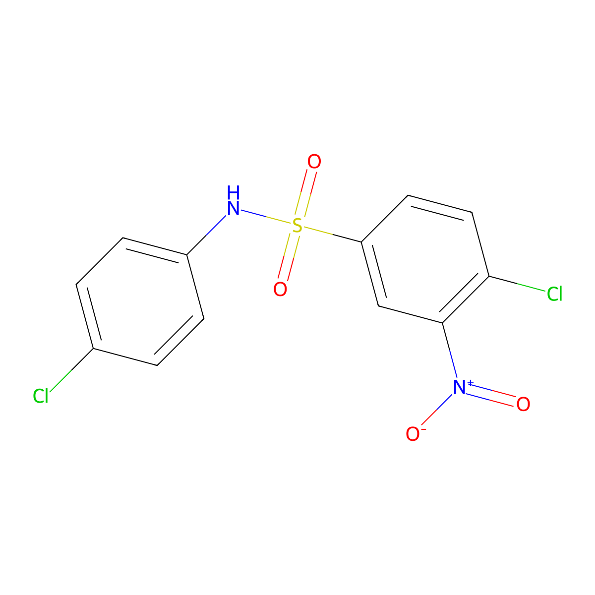 4-chloro-N-(4-chlorophenyl)-3-nitrobenzenesulfonamide molecular structure, CAS 248277-40-9