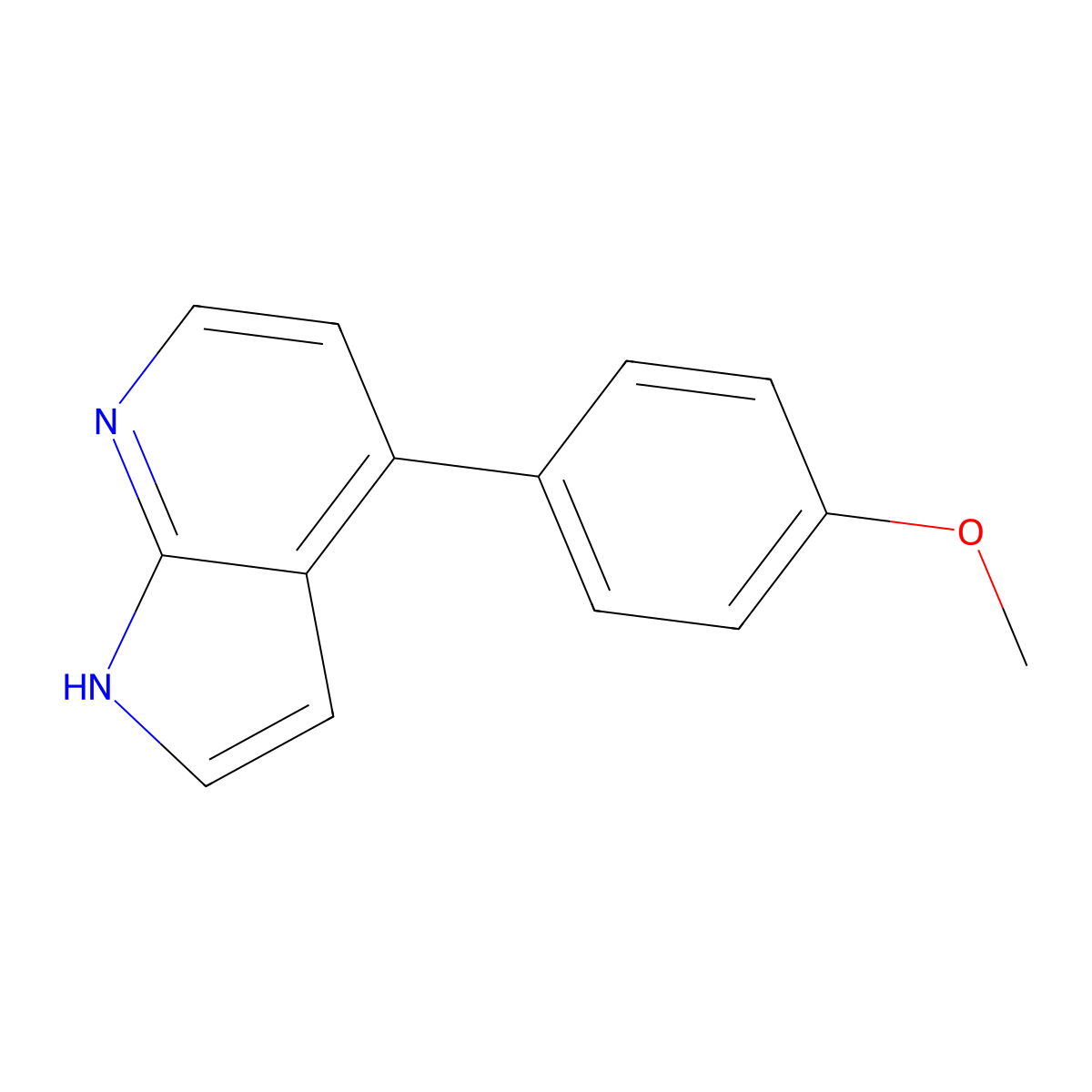 4-(4-methoxyphenyl)-1H-pyrrolo[2,3-b]pyridine molecular structure, CAS 2482787-78-8