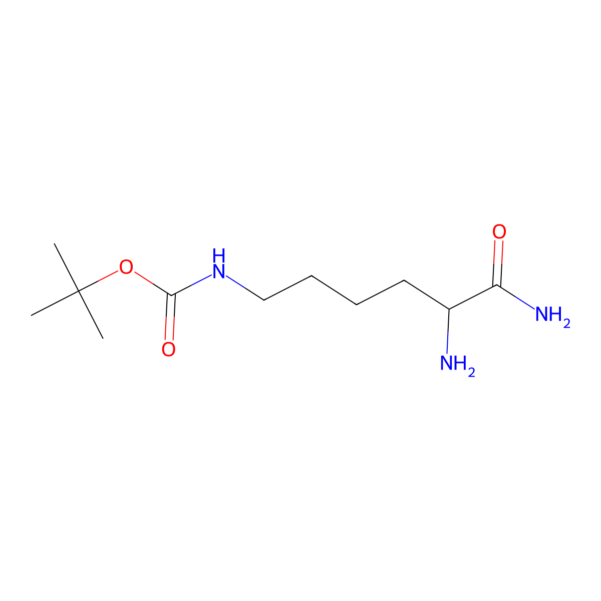 1,1-Dimethylethyl N-((5S)-5,6-diamino-6-oxohexyl)carbamate molecular structure, CAS 24828-96-4