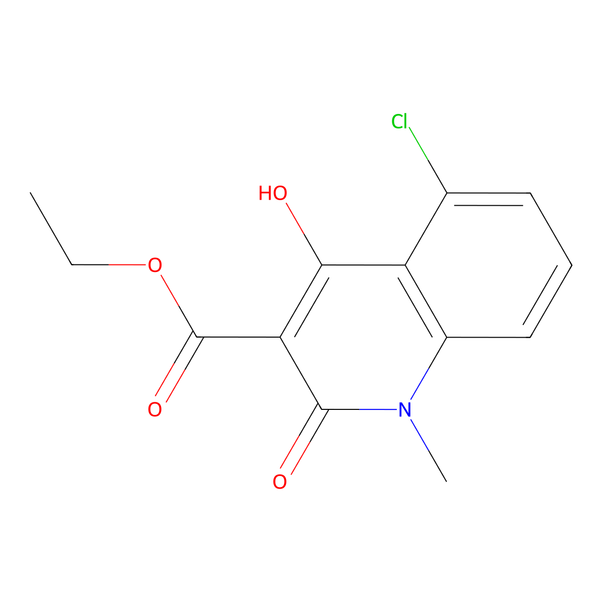 Ethyl 5-chloro-4-hydroxy-1-methyl-2-oxo-1,2-dihydroquinoline-3-carboxylate molecular structure, CAS 248282-10-2